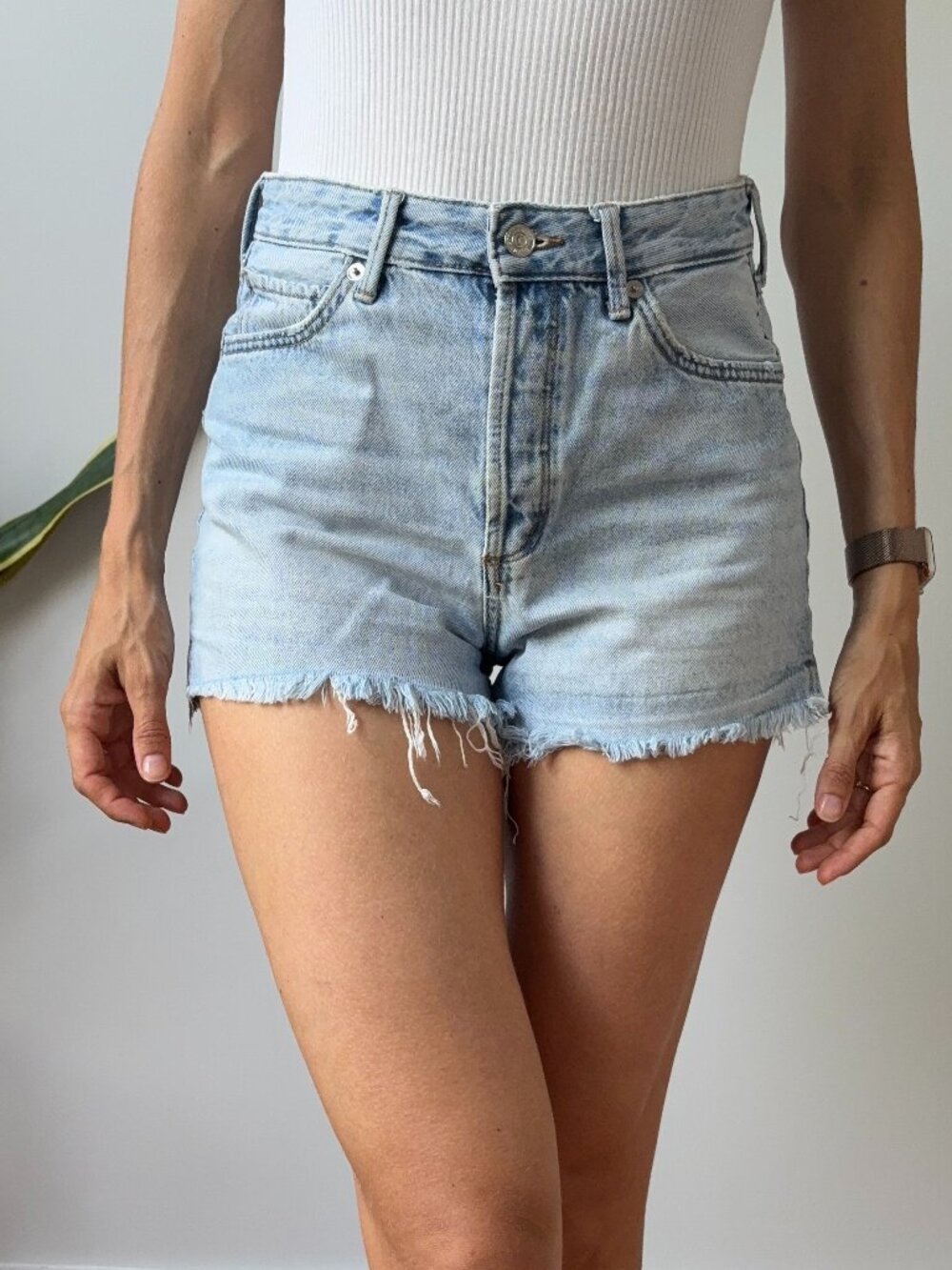 Mango denim shorts; size 6